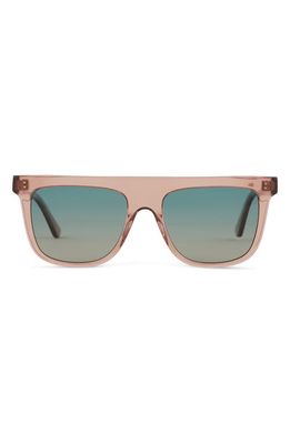 DIFF Stevie 55mm Gradient Flat Top Sunglasses in Turquoise Sea Gradient