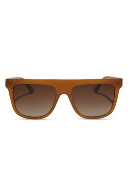 DIFF Stevie 55mm Gradient Polarized Flat Top Sunglasses in Brown Gradient