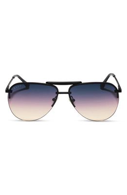 DIFF Tahoe 63mm Gradient Oversize Aviator Sunglasses in Black/Twilight Gradient