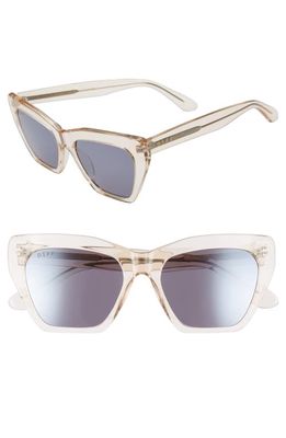 DIFF Wren 57mm Cat Eye Sunglasses in Crystal Blush/Grey