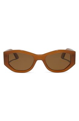 DIFF Zoe 52mm Polarized Oval Sunglasses in Brown