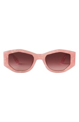 DIFF Zoe 52mm Square Sunglasses in Geo Pink /Wine