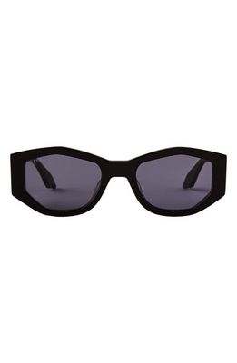 DIFF Zoe 55mm Square Polarized Sunglasses in Black /Grey