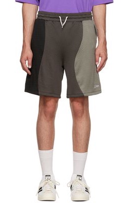 Dime Black & Gray Polyester Shorts
