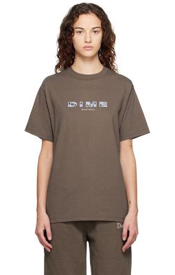 Dime Brown Block Font T-Shirt