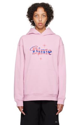 Dime Purple Embroidered Hoodie
