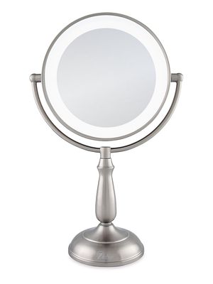 Dimmable Touch Ultra Bright Dual-Sided LED Lighted Vanity Mirror - 12X/1X Magnification - Silver - Silver
