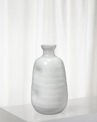 Dimple Vase in Matte White Ceramic