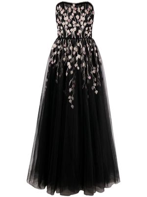 Dina Melwani bustier-style tulle dress - Black