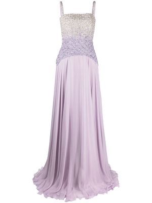 Dina Melwani crystal-embellished maxi dress - Purple