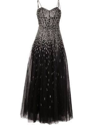 Dina Melwani sequin maxi gown - Black