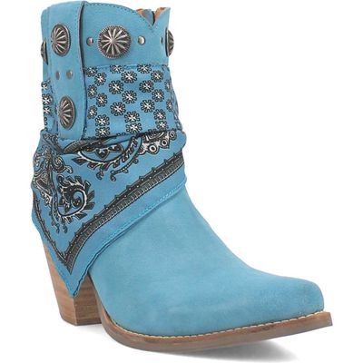 Dingo Bandida Side Zip Western Boot in Blue 