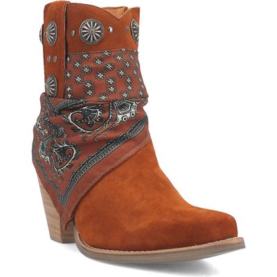 Dingo Bandida Side Zip Western Boot in Brown