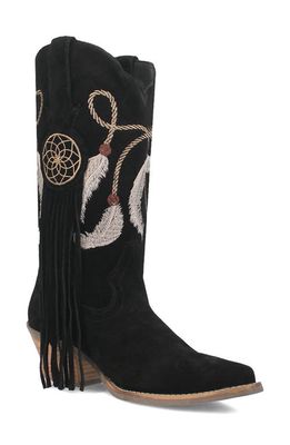 Dingo Day Dream Fringe Embroidered Western Boot in Black