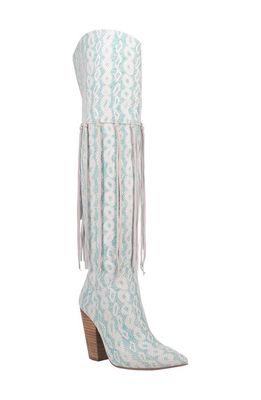 Dingo Kitty Kat Over the Knee Boot in Turquoise