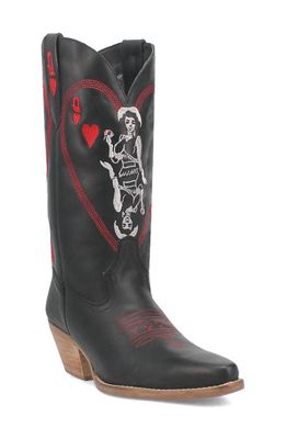 Dingo Queen a Hearts Western Boot in Black