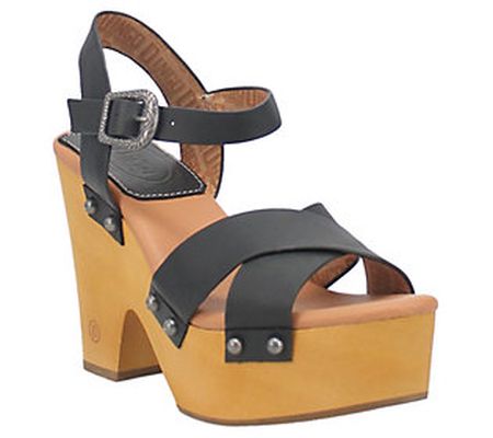 Dingo Women's Leather Platform Sandal - Woodstock