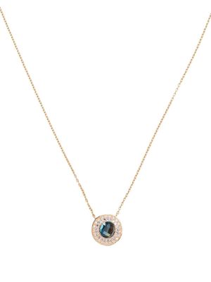 Dinny Hall 14kt yellow gold Double Halo topaz necklace