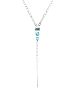 Dinny Hall gemset lariat-chain silver necklace