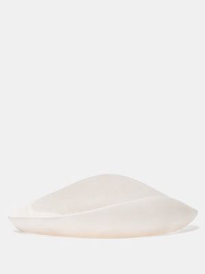 Dinosaur Designs - Leaf Large Marbled-resin Bowl - White Multi