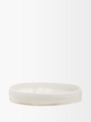 Dinosaur Designs - Rock Large Marbled-resin Bowl - White