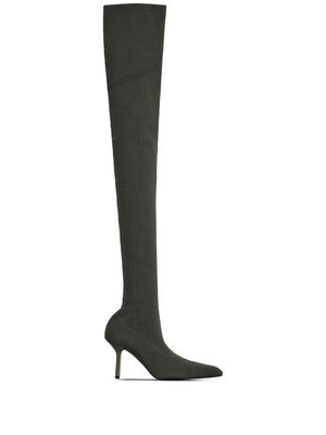 Dion Lee 88.9mm heel thigh-high boots - Green