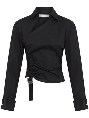 Dion Lee asymmetric cropped shirt - Black