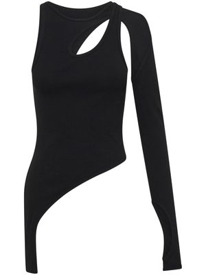 Dion Lee asymmetric cut-out knitted top - BLACK