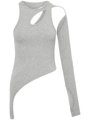 Dion Lee asymmetric cut-out knitted top - GREY