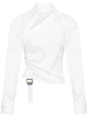 Dion Lee asymmetric gathered shirt - White