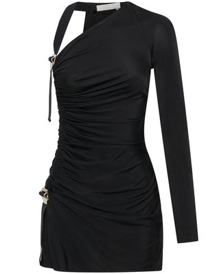 Dion Lee asymmetric single-sleeve gathered minidress - Black