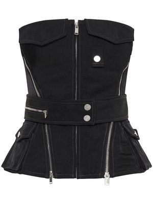 Dion Lee Aviator zip-up corset top - Black