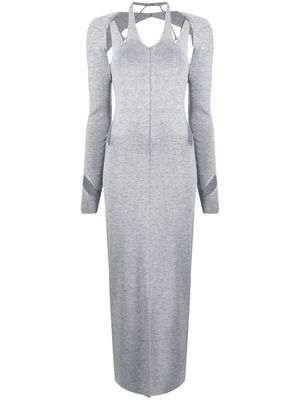 DION LEE backless knitted midi dress - Grey