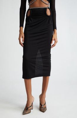 Dion Lee Barbell Rope Jersey Midi Skirt in Black