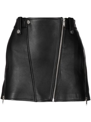 Dion Lee Biker leather mini skirt - Black