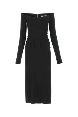 Dion Lee Black Crepe Lady Off-the-shoulder Dress