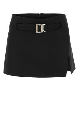 Dion Lee Black Stretch Twill Mini Skirt