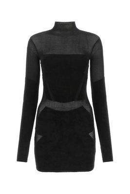 Dion Lee Black Stretch Viscose Blend Mini Dress