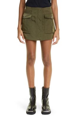 Dion Lee Bomber Miniskirt in Military Green