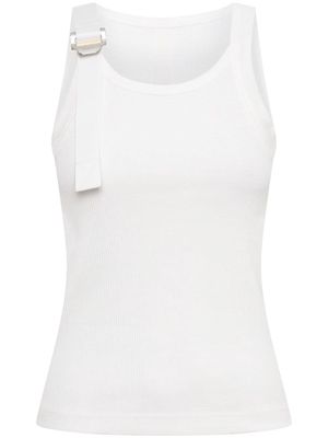 Dion Lee buckle-detail fine-ribbed tank top - White