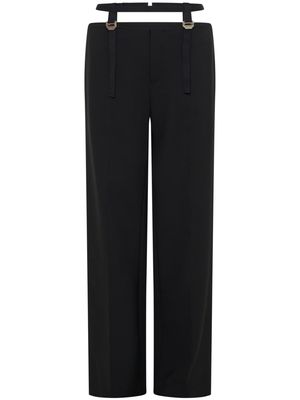 Dion Lee buckled-waist cut-out trousers - BLACK