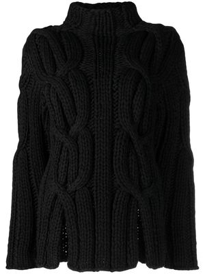 Dion Lee cable-knit mock-neck jumper - Black