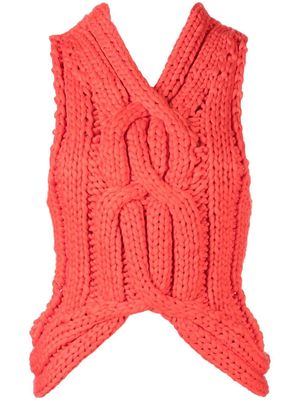 Dion Lee cable-knit mock-neck jumper - Red