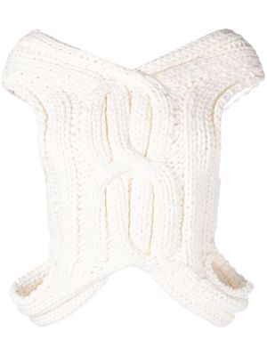 Dion Lee cable-knit V-neck vest - White