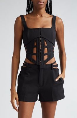 Dion Lee Cage Corset Top in Black