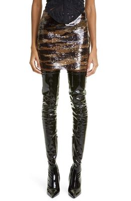 Dion Lee Camo Sequin Miniskirt in Classic