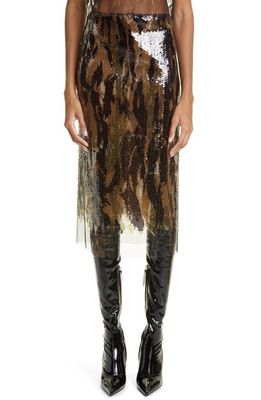 Dion Lee Camo Sequin Skirt in Classic