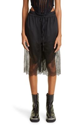 Dion Lee Chantilly Lace & Mesh Basketball Shorts in Black