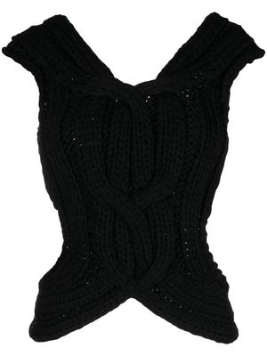 Dion Lee chunky-knit cut-out vest - Black