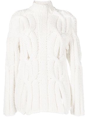 Dion Lee chunky-knit front-slits jumper - White